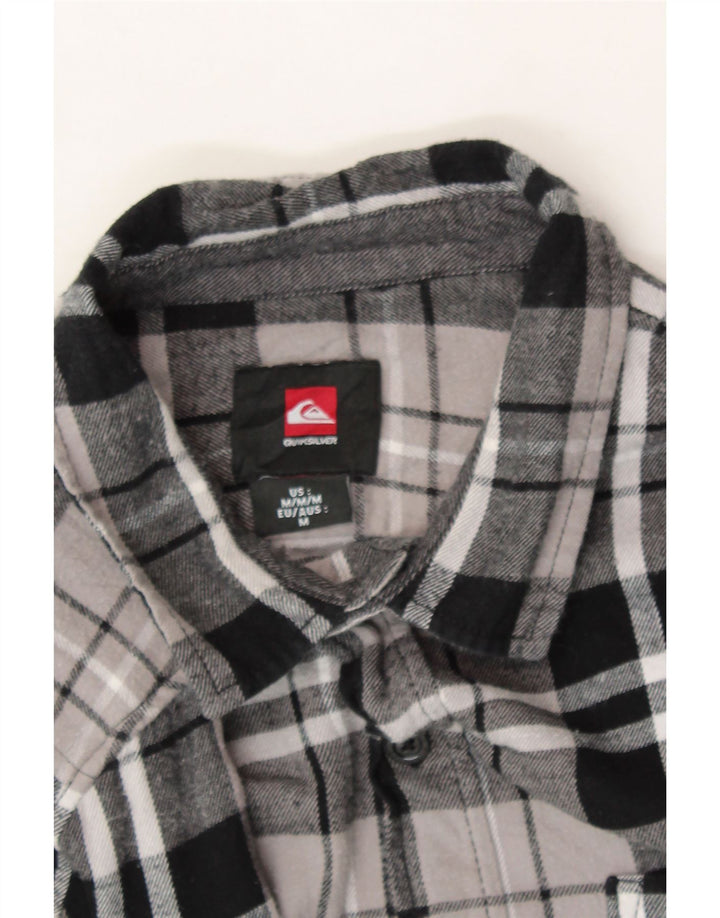 QUIKSILVER Mens Flannel Shirt Medium Grey Check Cotton Vintage Quiksilver and Second-Hand Quiksilver from Messina Hembry 