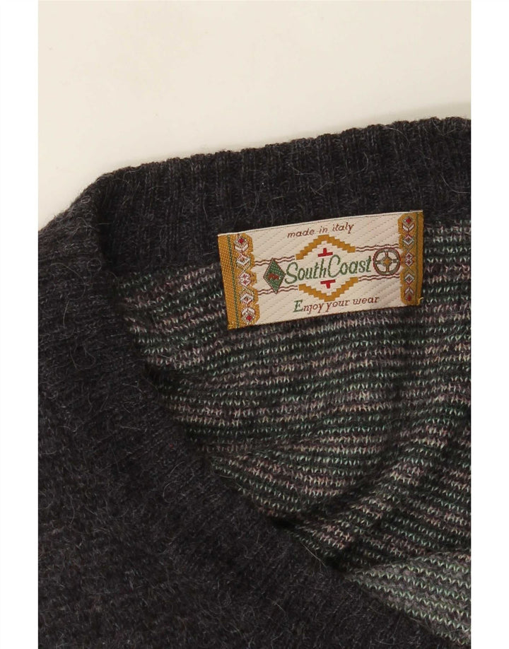 South Coast Herre V-hals sweater Stor flerfarvet geometrisk