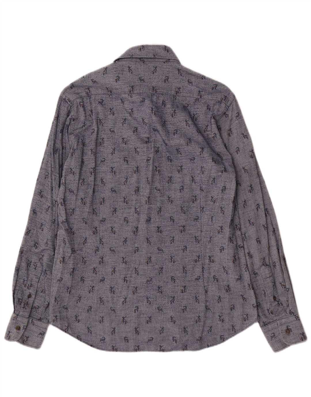 Paul & Shark Herre abstrakt mønster skjorte størrelse 39 Medium Blue Cotton