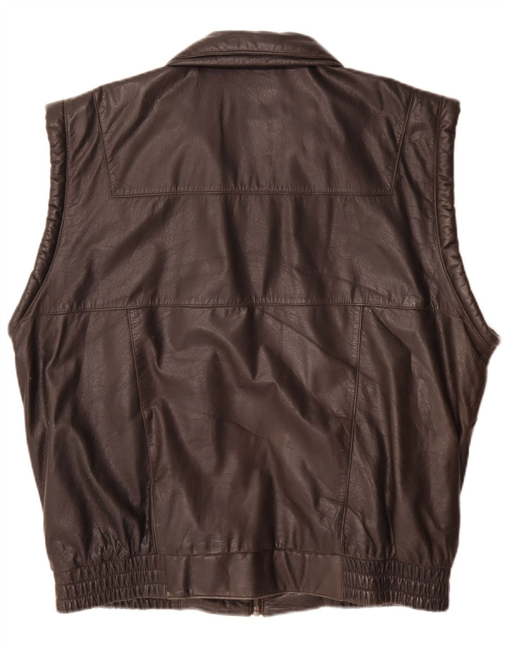 Prince Herre Læder Gilet IT 54 2XL Sort