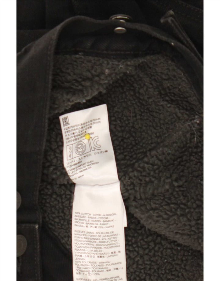 Levi's Herre Denim Sherpa Jacket UK 36 Small Black Bomuld