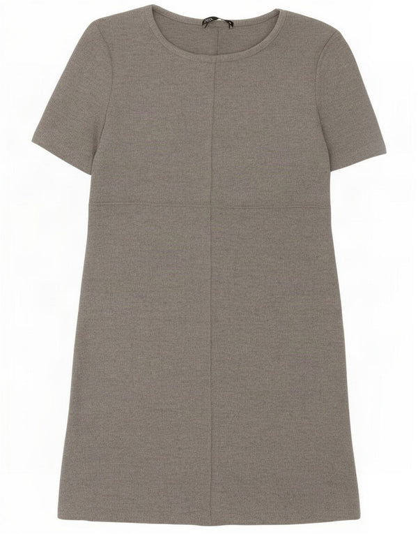 Zara Womens Basic Dress UK 8 Small Grå Polyester