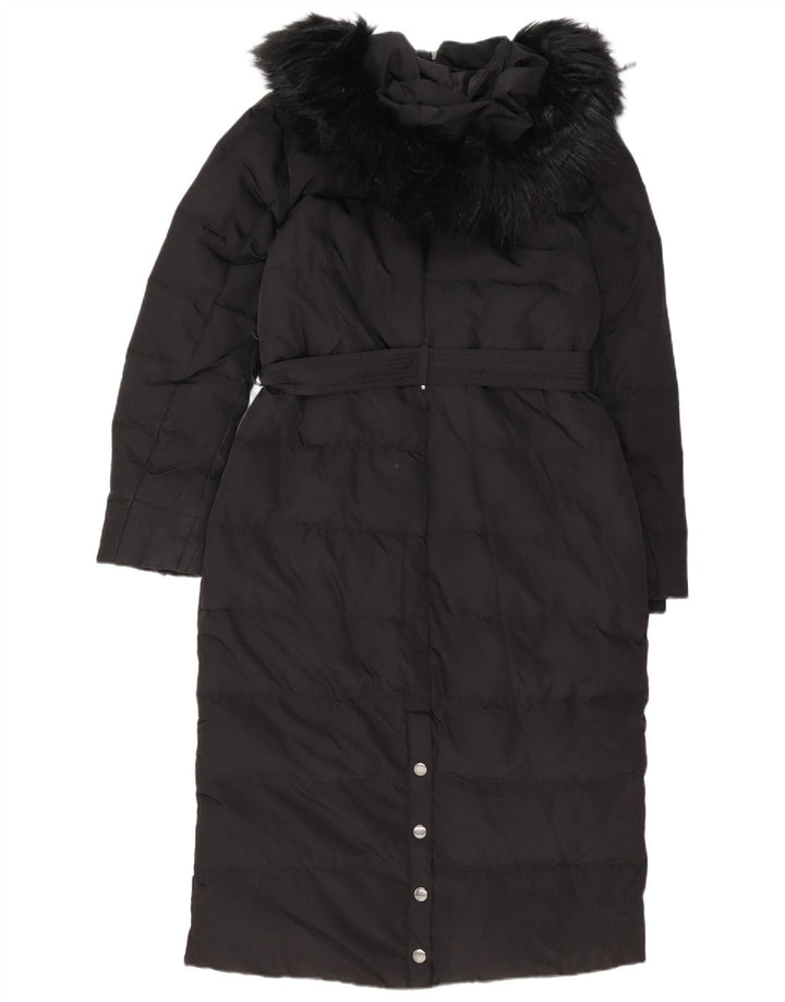 Phase Eight Dame Hætte Oversized Polstret Frakke UK 12 Medium Sort