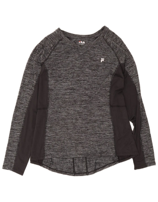 Fila Dame Top Langærmet UK 20 2XL Grå Flecked Polyester Sports