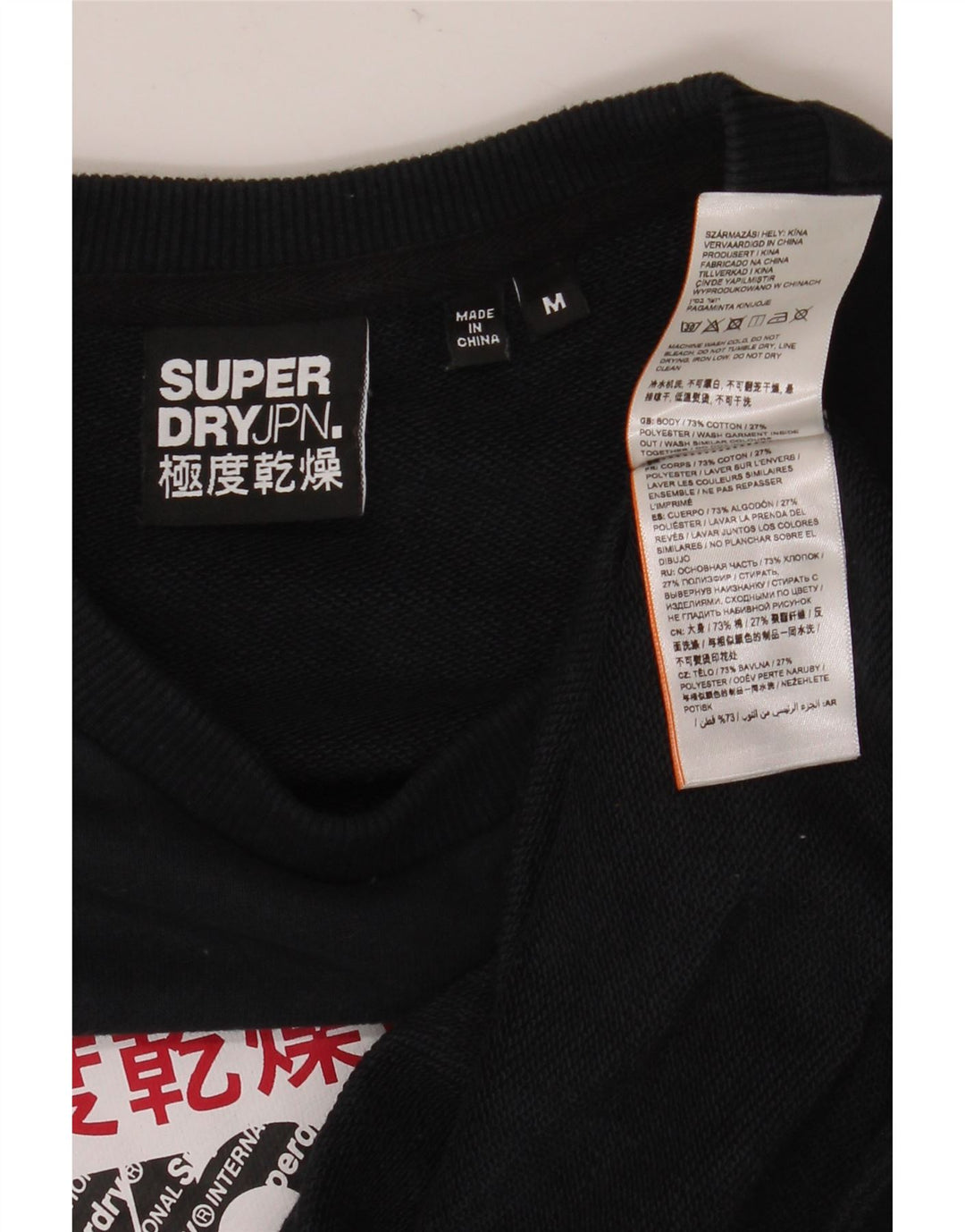 Superdry Grafisk Sweatshirt-trøje til mænd Medium Sort Colourblock Bomuld