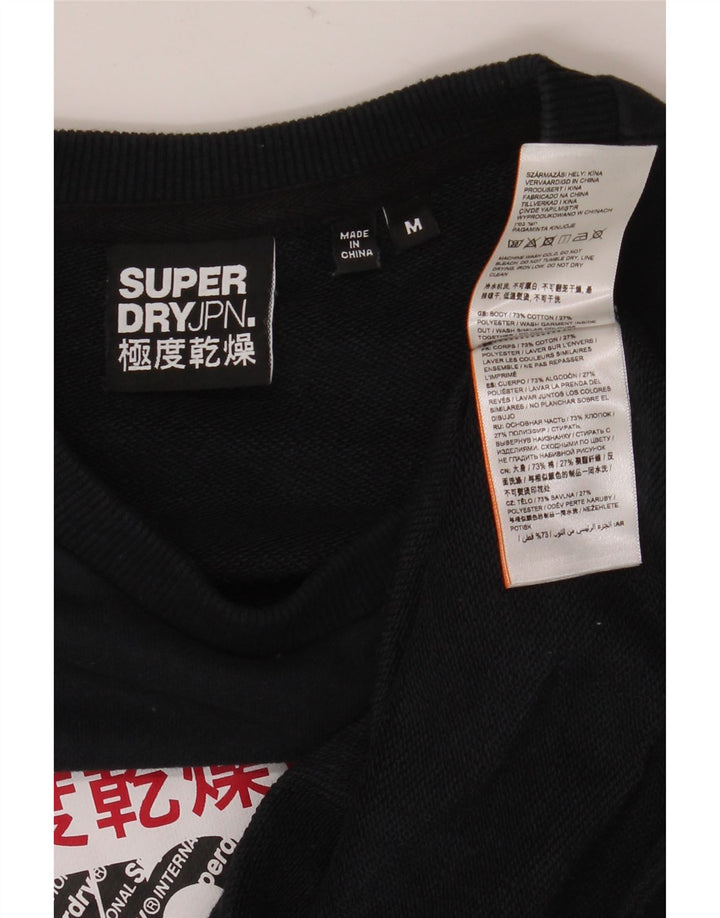 Superdry Grafisk Sweatshirt-trøje til mænd Medium Sort Colourblock Bomuld