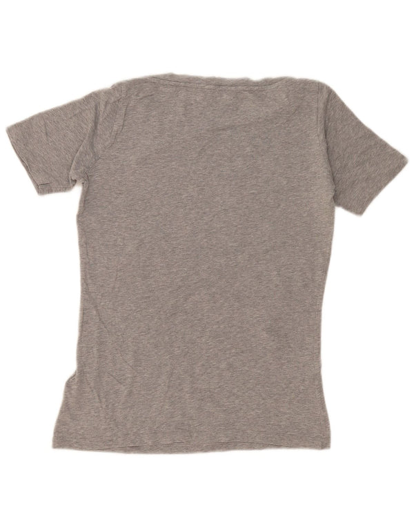 Trussardi Jeans Dame Grafisk T-Shirt Top UK 10 Lille Grå Bomuld