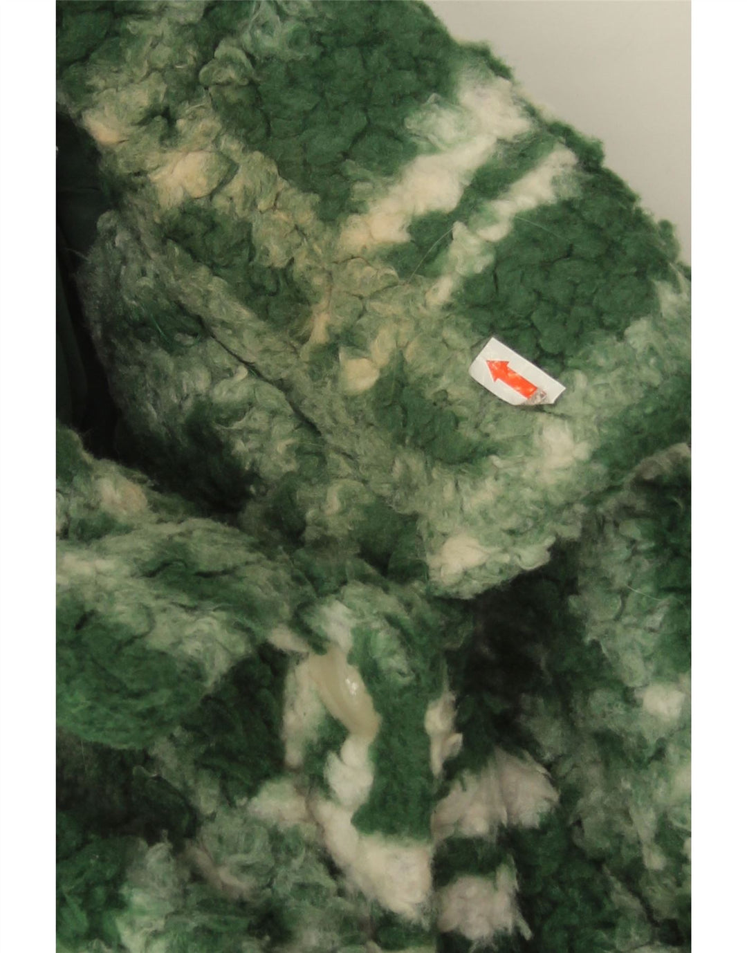 Zara Dame Oversized Fleecejakke UK 14 Stor grøn ternet polyester