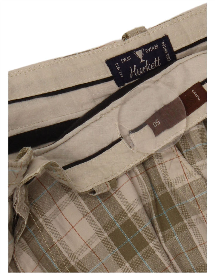 VINTAGE Herre Cargo Shorts IT 50 Large W38 Green Check
