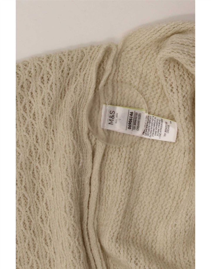 Marks & Spencer Dame Poncho Cardigan Sweater One Size Off White Akryl