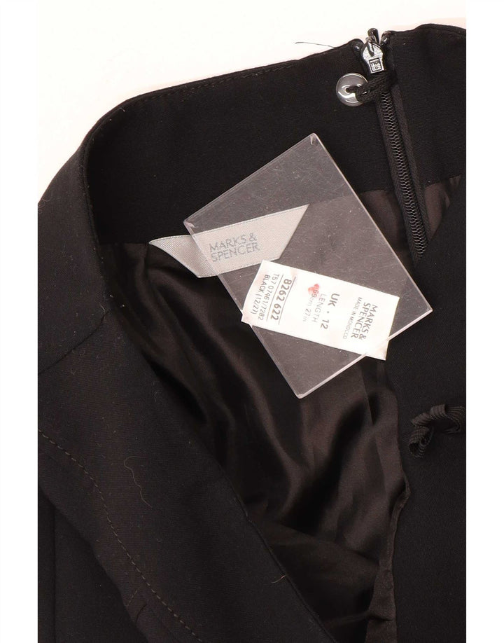 Marks & Spencer lige nederdel til kvinder UK 12 Medium W30 Sort polyester