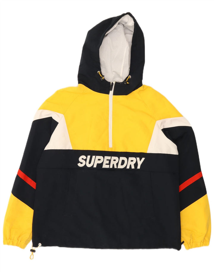 SUPERDRY Kvinder Oversized Grafisk Anorak Jakke UK 12 Medium Gul