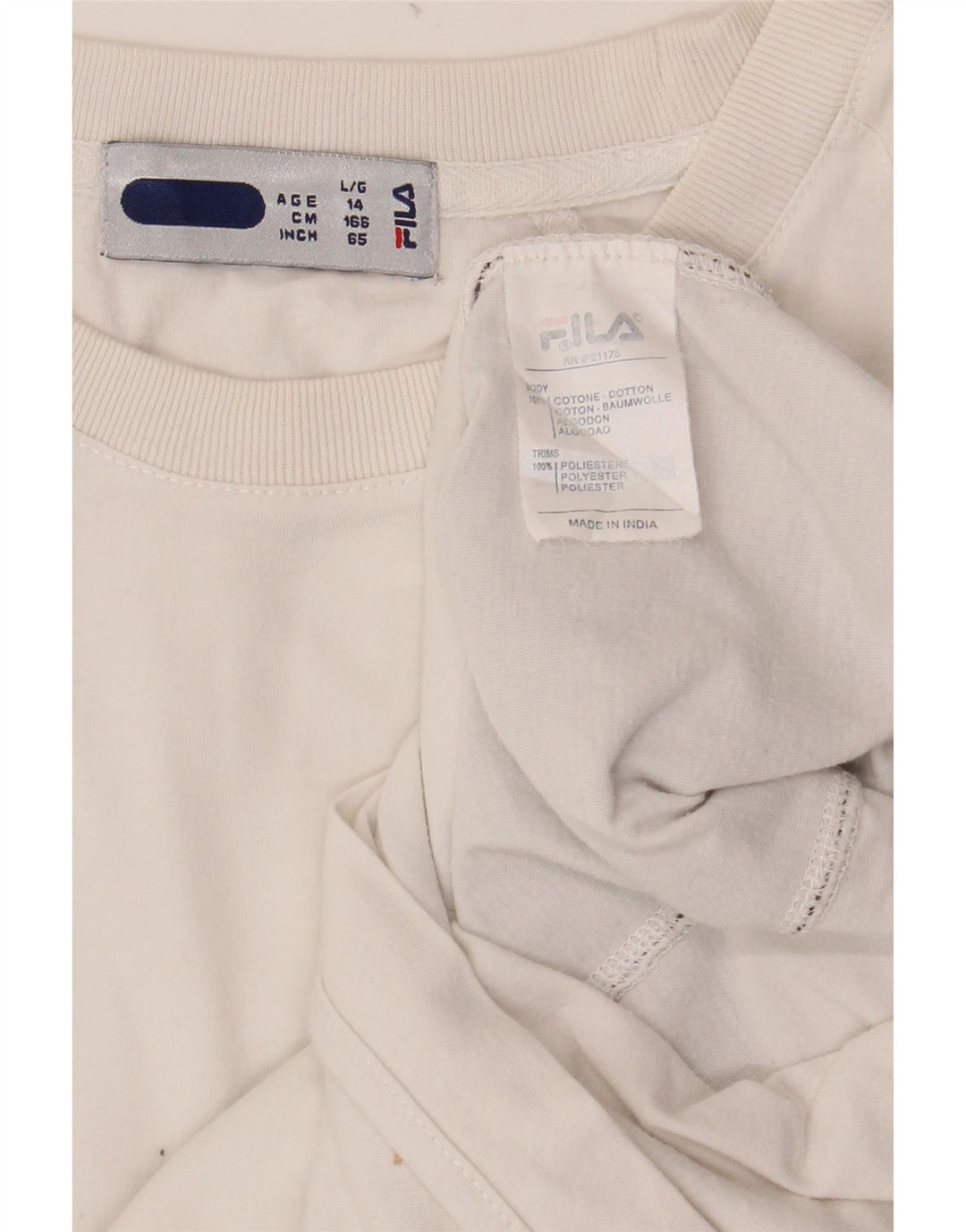 FILA T-shirt til drenge 13-14 år Hvid Colourblock Bomuld