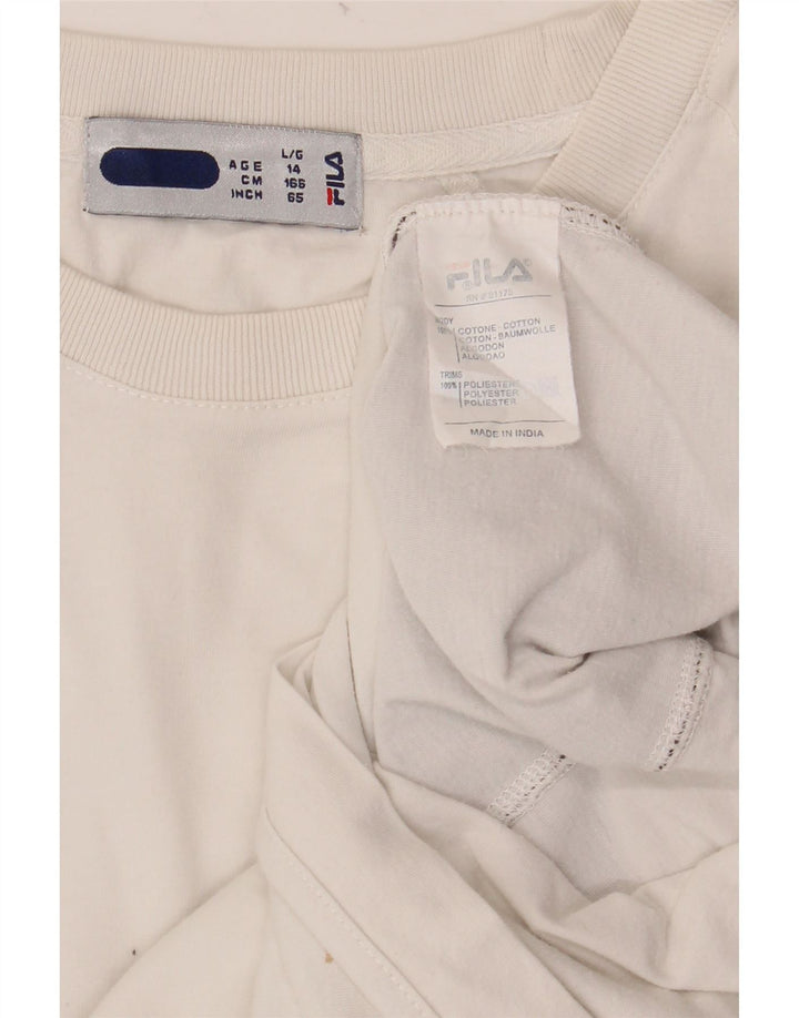 FILA T-shirt til drenge 13-14 år Hvid Colourblock Bomuld