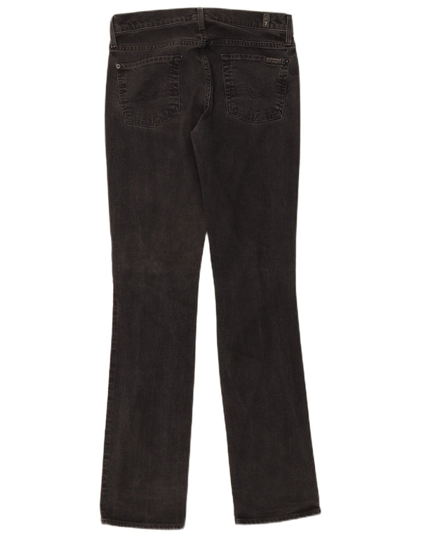 7 For All Mankind Dame Straight Jeans W26 L31 Sort Bomuld