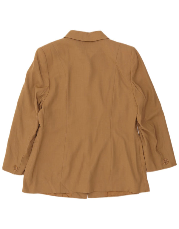 MARKS & SPENCER Womens 5 Button Blazer Jacket UK 16 Large Beige Wool