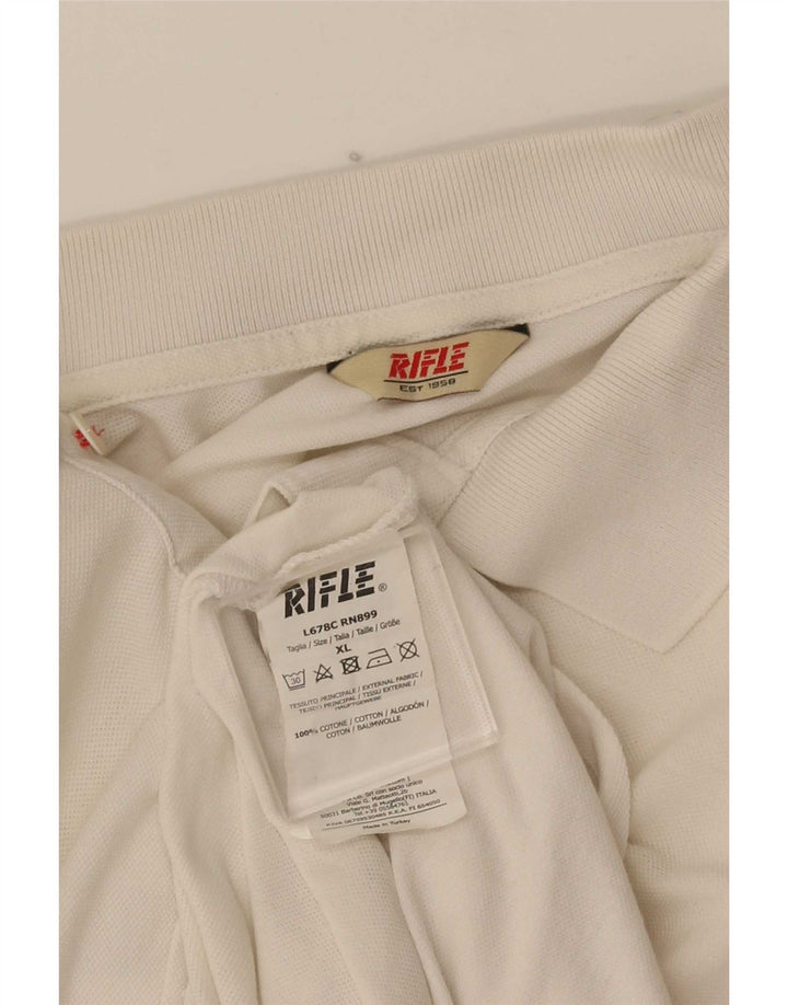 Rifle Herre poloshirt XL Hvid Bomuld
