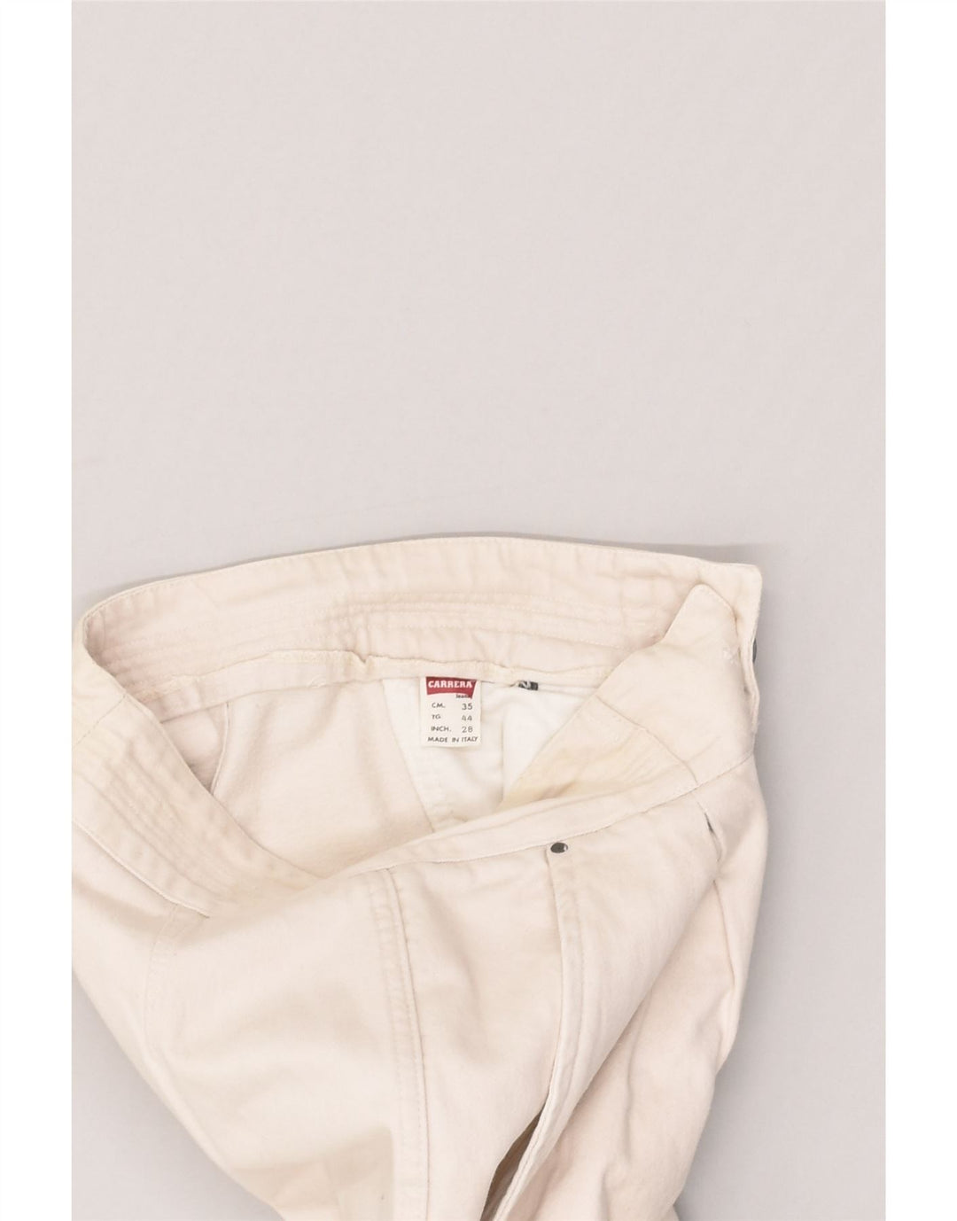 CARRERA Womens Pegged Casual Trousers W28 L28 White Cotton | Vintage Carrera | Thrift | Second-Hand Carrera | Used Clothing | Messina Hembry 