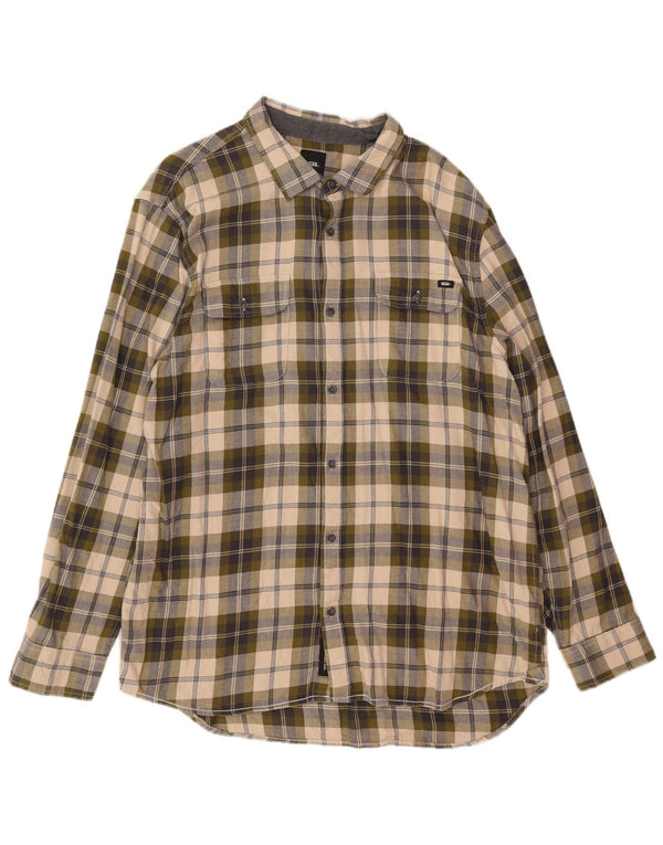 Vans Herre Classic Fit Flannel Shirt XL Grøn ternet bomuld