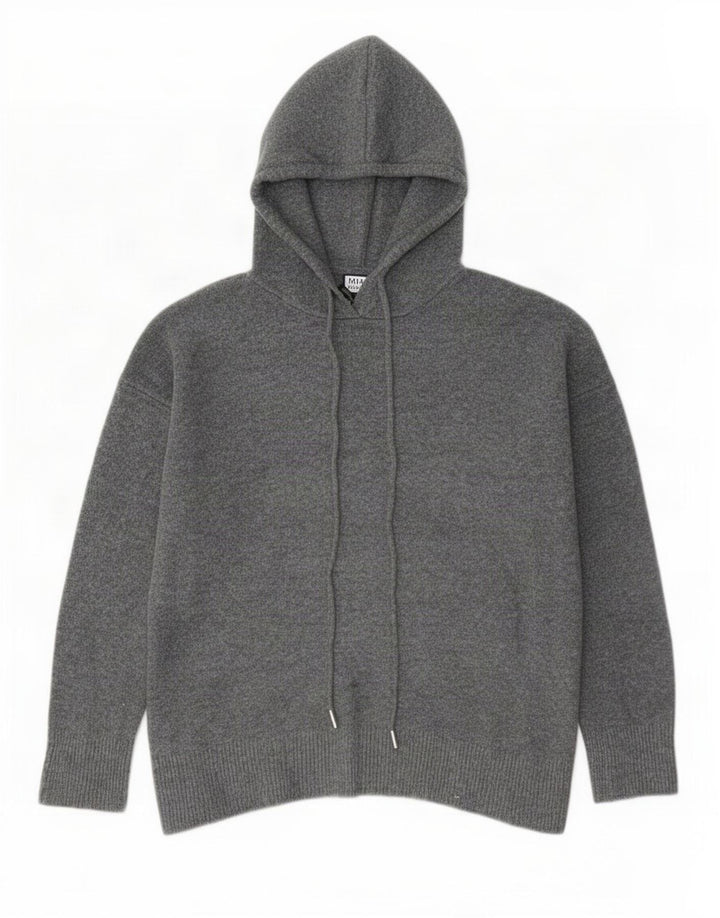 Zara oversize sweater med hætte til kvinder UK 10 Lille grå polyester