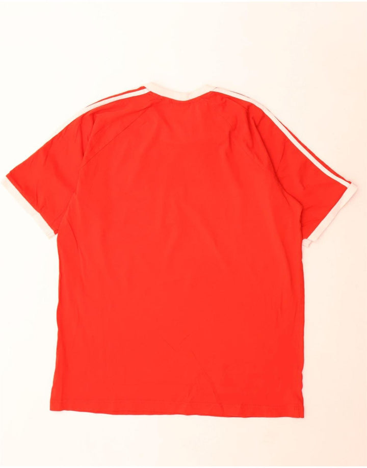Adidas Herre T-Shirt Top XL Rød Bomuld
