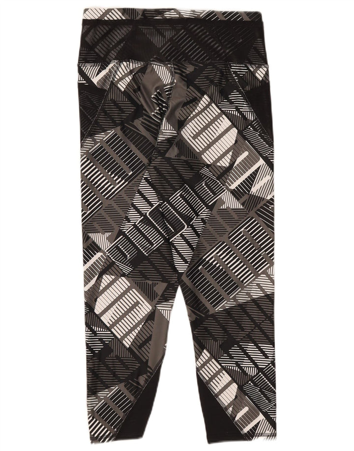 Puma Dame Capri Leggings UK 12 Medium Sort Geometrisk Polyester