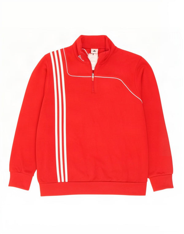 Adidas Sweatshirt med lynlås til mænd, stor rød bomuld