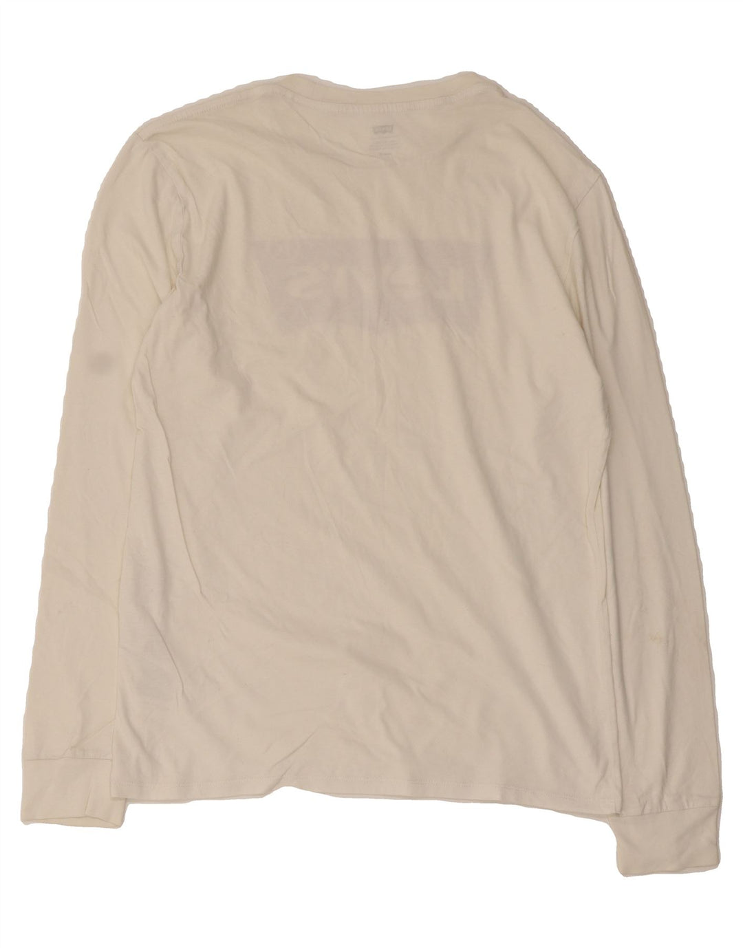 LEVI'S Mens Graphic Top Long Sleeve Medium White Cotton Vintage Levi's and Second-Hand Levi's from Messina Hembry 