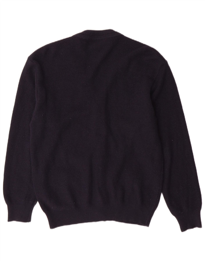 Malagrida Dame Cardigan Sweater UK 14 Medium Navy Blue Uld