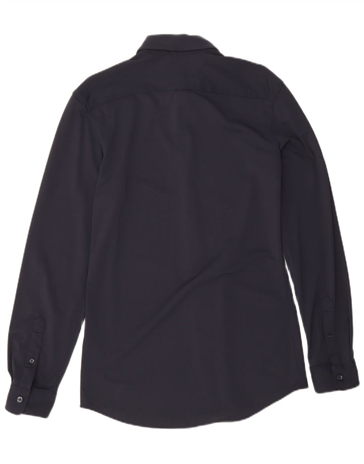 Zara Herre Slim Fit skjorte Medium Navyblå polyamid