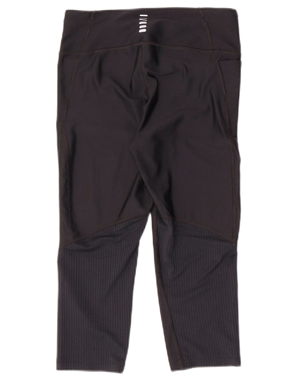 Under Armour Womens Heat Gear Capri Leggings UK 12 Medium Sort Syntetisk