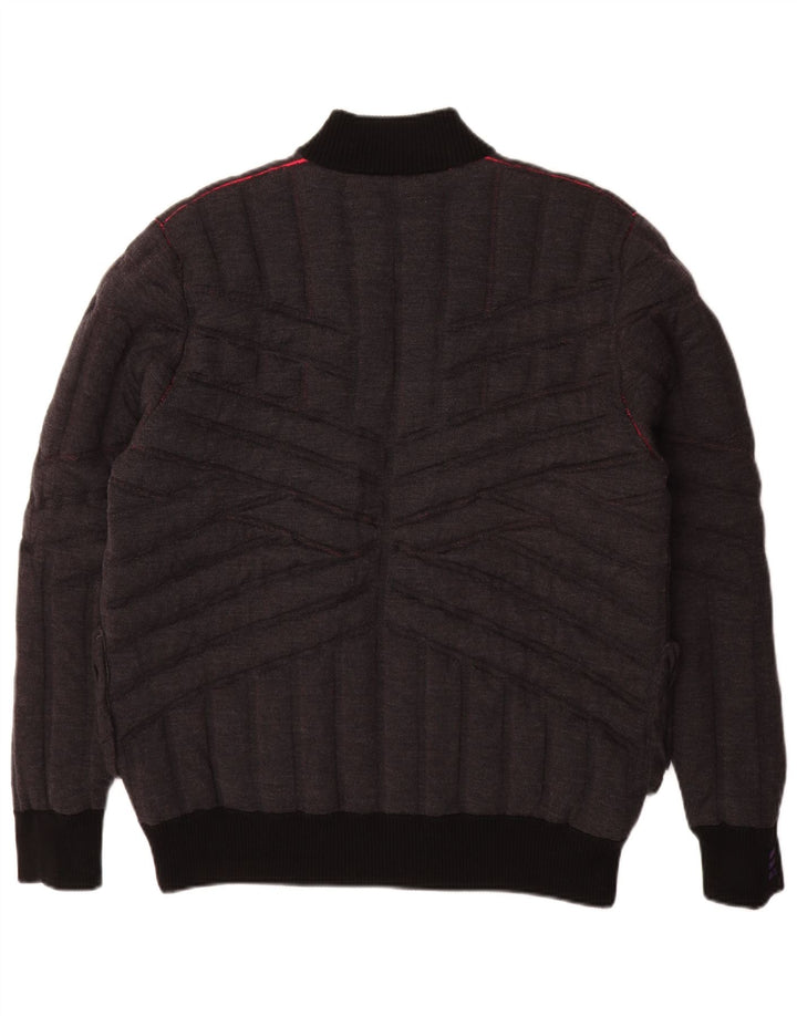 Vintage herre cardigan sweater Medium Navy Blue Colourblock