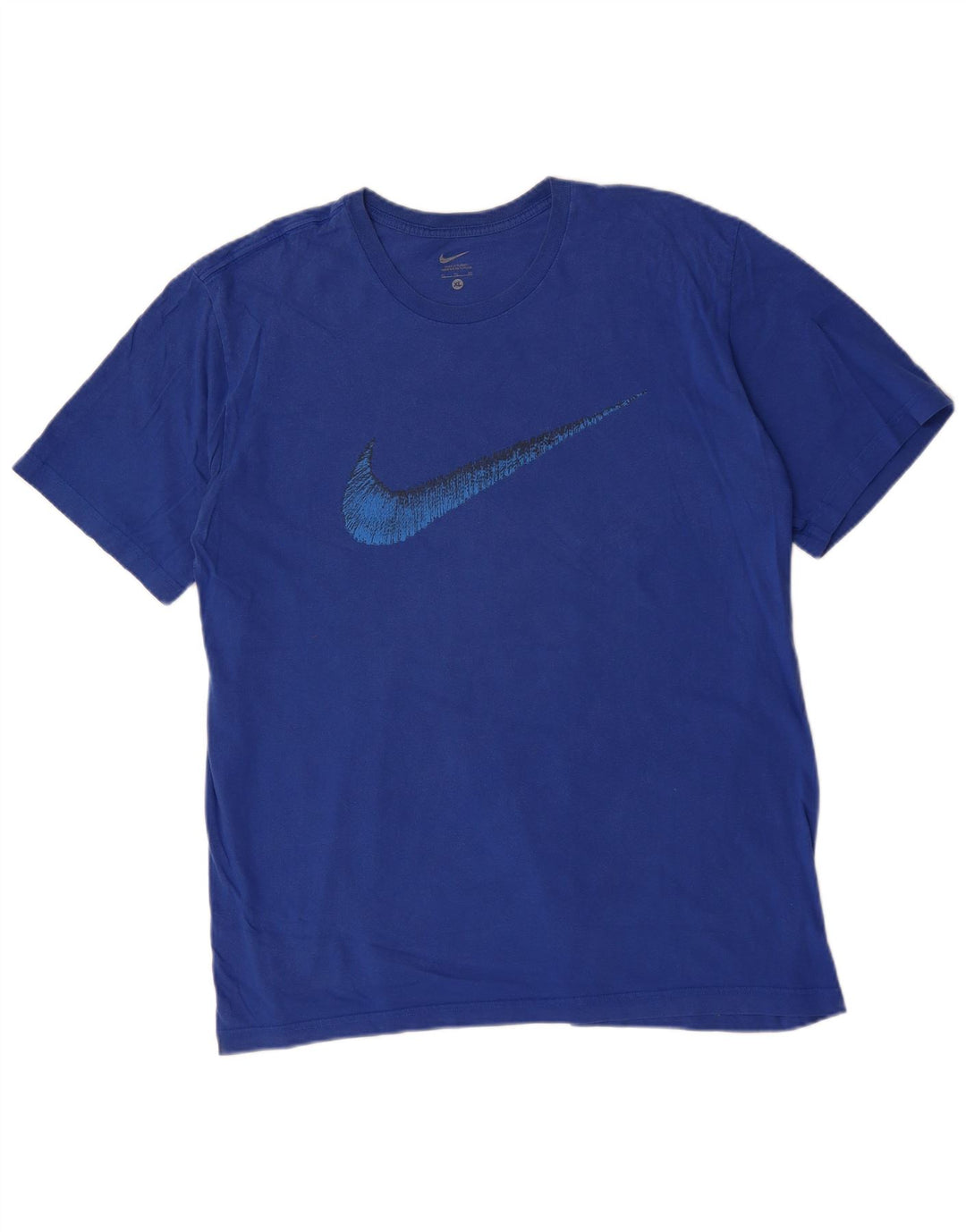 NIKE Grafisk T-shirt top til mænd XL Blå bomuld