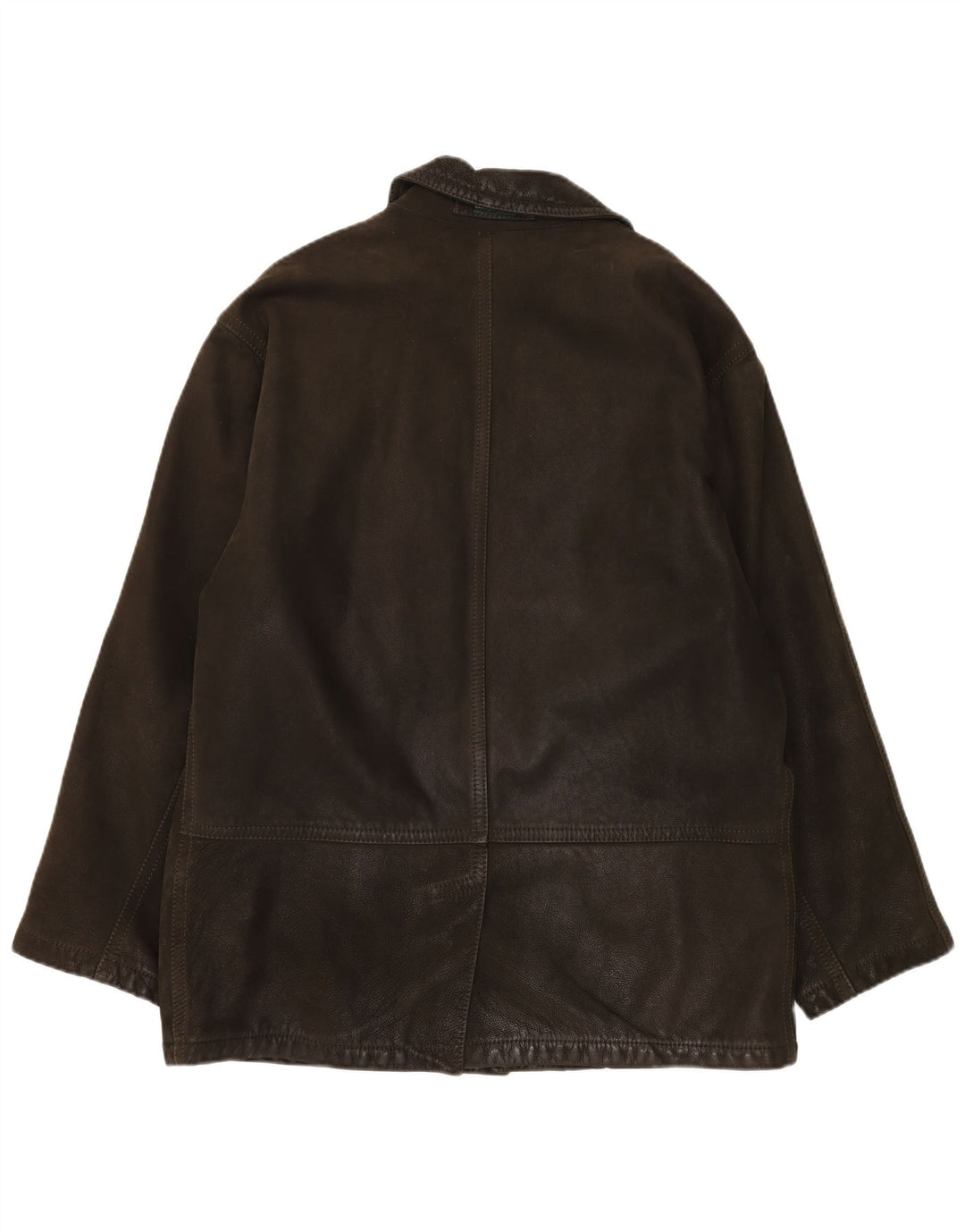 Henry Cottons Herre Læder Windbreaker Coat IT 50 Stor Brun Læder