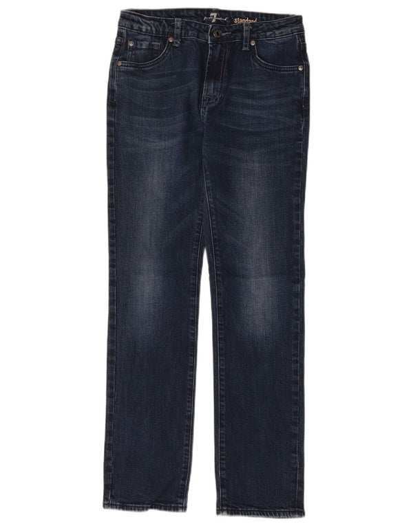7 For All Mankind Dame Straight Jeans UK 14 Medium W28 L28 Navy Blue