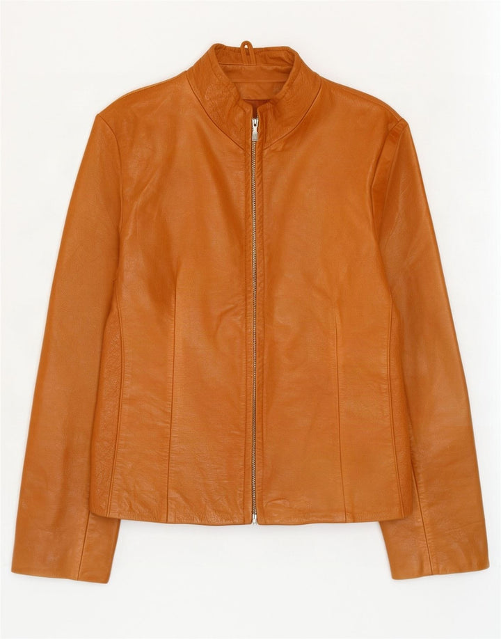 Vintage læderjakke til kvinder UK 14 Medium Beige