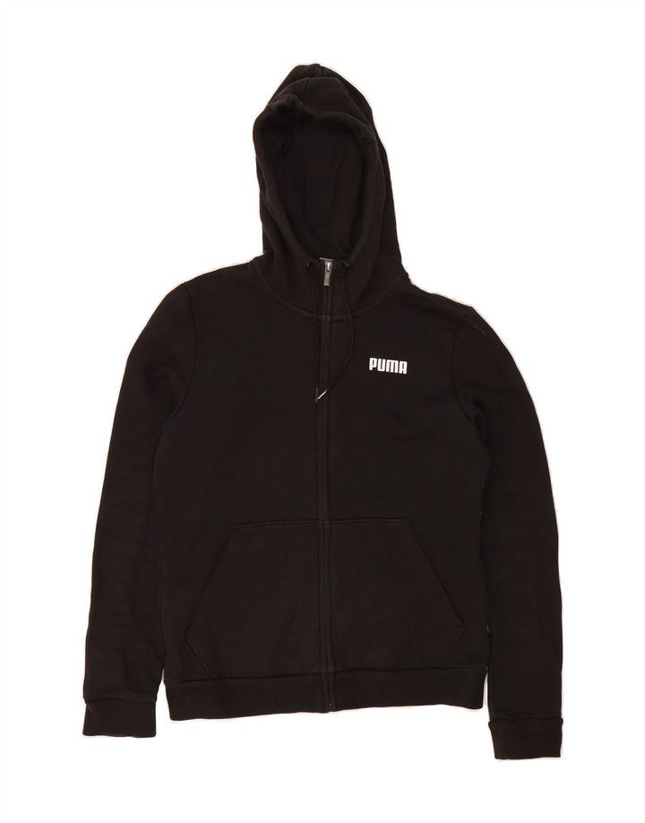 PUMA Womens Zip Hoodie Sweater UK 12 Medium Black Polyester Vintage Puma and Second-Hand Puma from Messina Hembry 