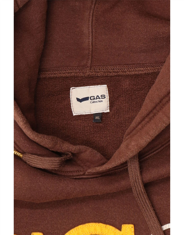 Gas Grafisk hættetrøje til mænd 2XL Brun