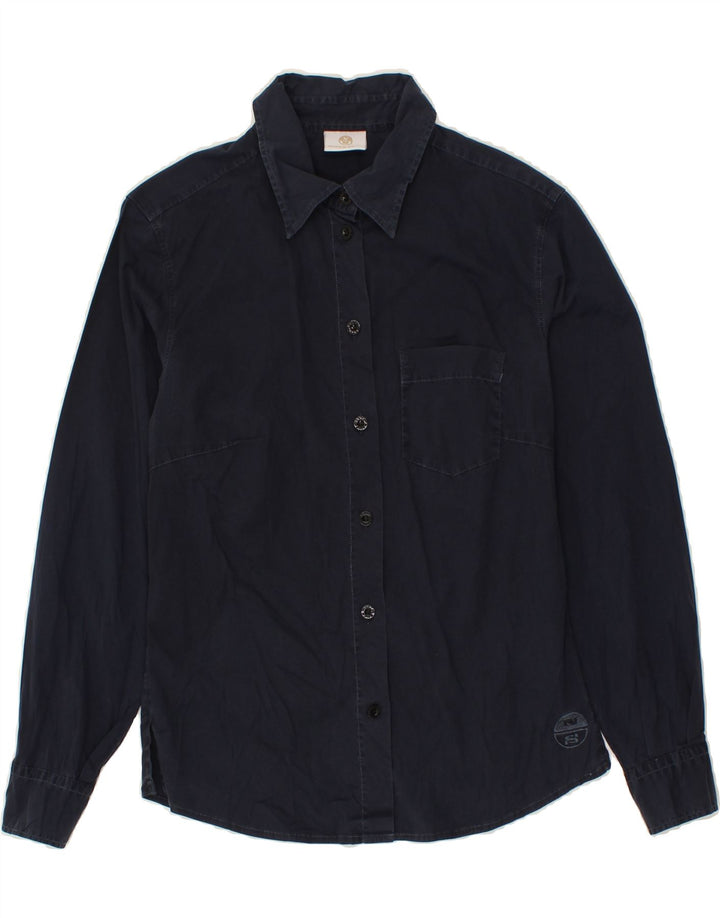 NORTH SAILS Womens Shirt UK 14 Large Navy Blue Cotton Vintage North Sails and Second-Hand North Sails from Messina Hembry 