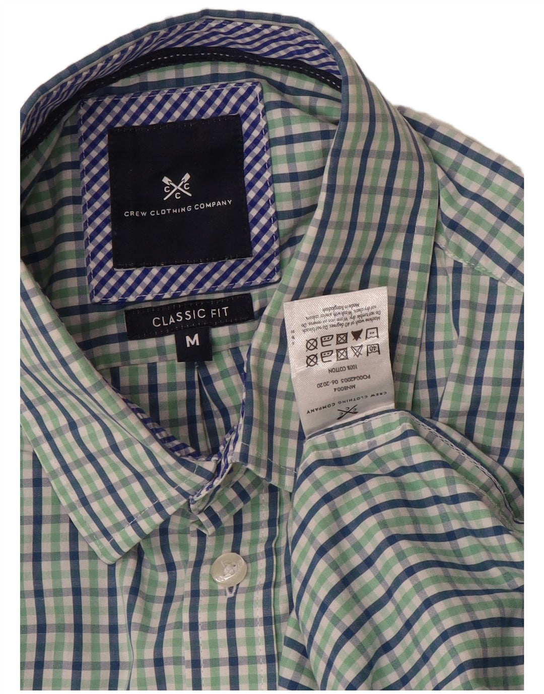 Crew Clothing Herre Classic Fit skjorte Medium Green Gingham Cotton