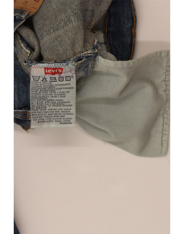 LEVI'S Dame 501 Straight Jeans W37 L34 Blå Bomuld