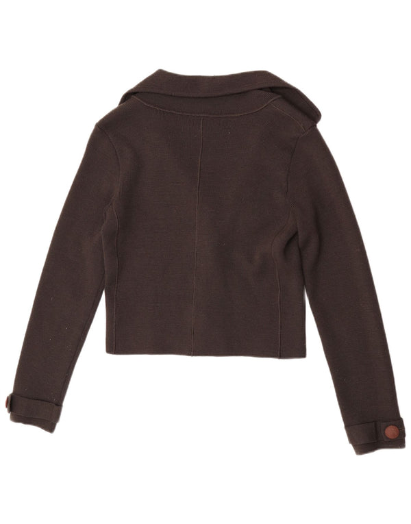 Max & Co. Womens Crop Cardigan Sweater UK 12 Medium Brun Uld