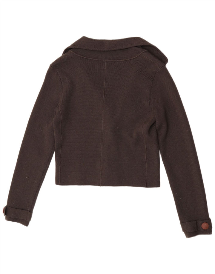 Max & Co. Womens Crop Cardigan Sweater UK 12 Medium Brun Uld