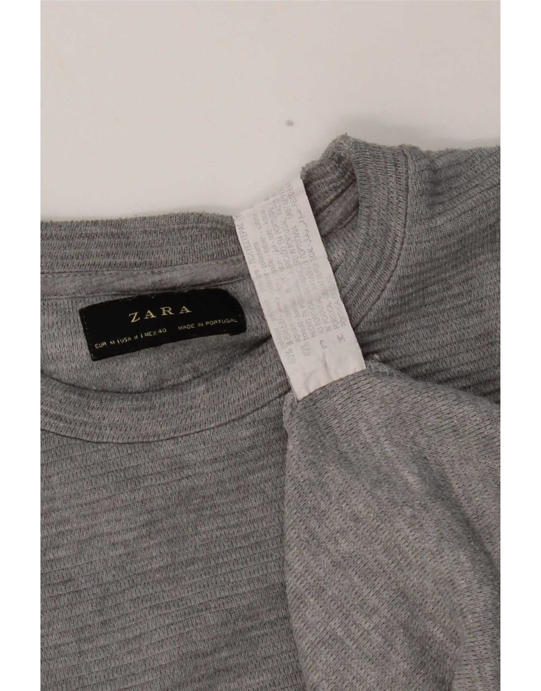 Zara Herre Top Langærmet Mellemgrå Polyester