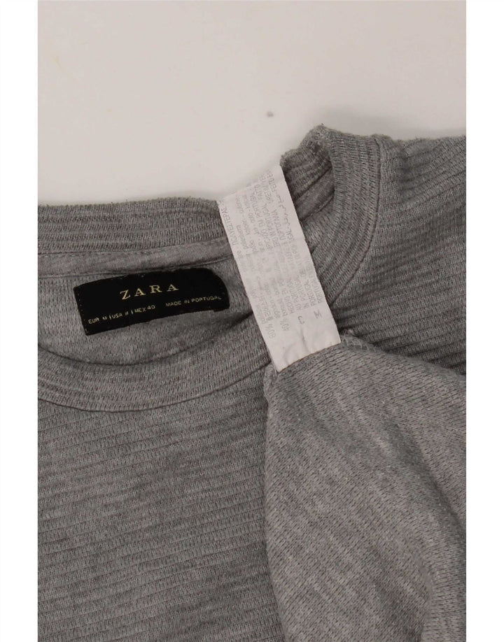 Zara Herre Top Langærmet Mellemgrå Polyester