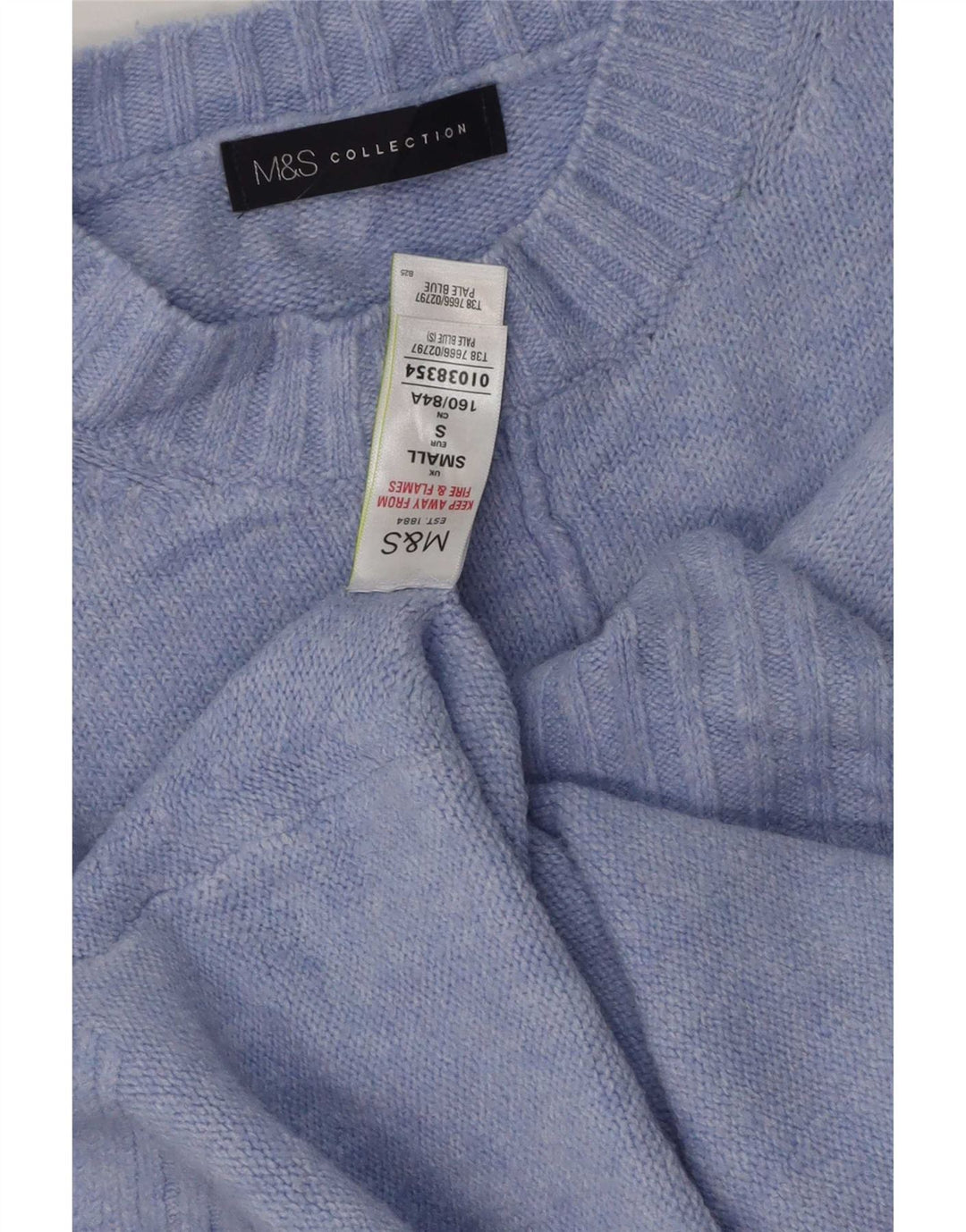 Marks & Spencer Dame Longline Jumper Sweater UK 10 Small Blue