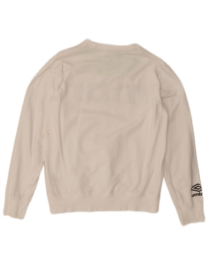 UMBRO Boys Graphic Sweatshirt Jumper 13-14 Years 2XL White Cotton
