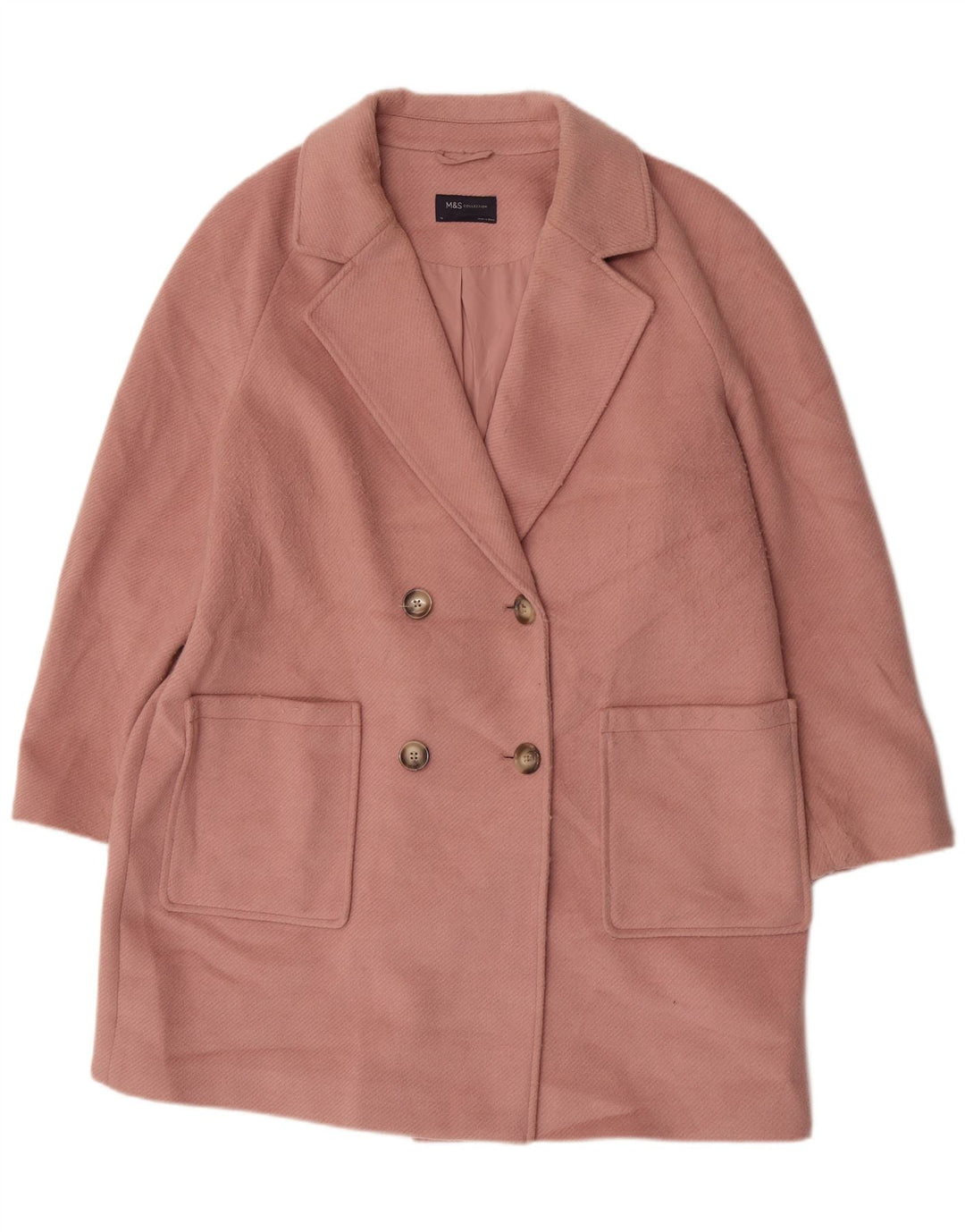 Marks & Spencer Dobbeltradet frakke til kvinder UK 18 XL Pink Polyester