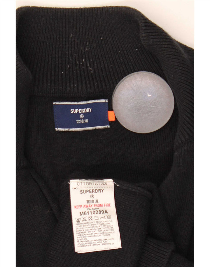 Superdry Sweater med lynlås til mænd Stor sort bomuld