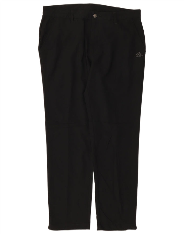 Adidas Straight Chino-bukser til mænd W34 L30 Sort polyester